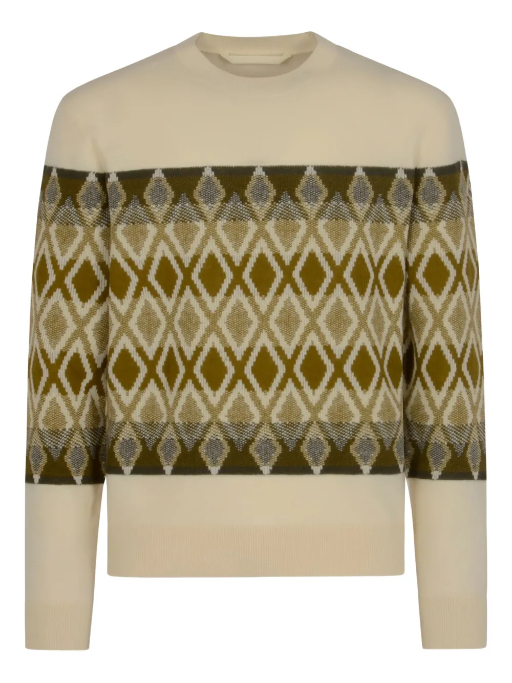 Moncler Wollen trui met rhombus patroon Beige
