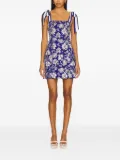 alice + olivia MARYANN tie-shoulder floral-print mini dress - Blue