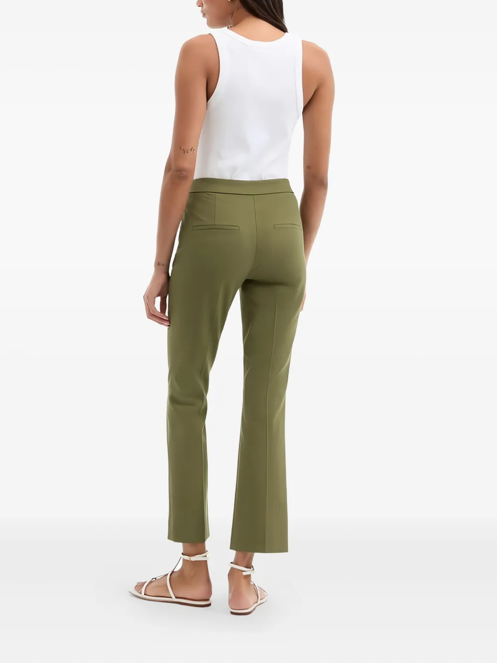 Veronica Beard Arte Pocket Detail Trousers In Green