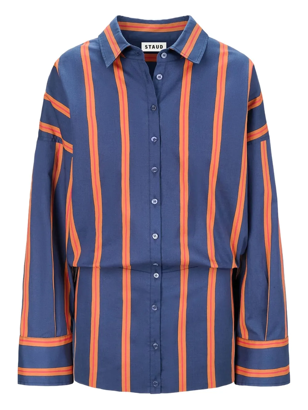 STAUD Cynthia stripe-pattern shirt mini dress | Blue | Image 1