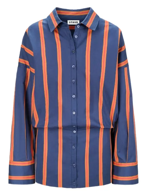 STAUD Cynthia stripe-pattern shirt mini dress