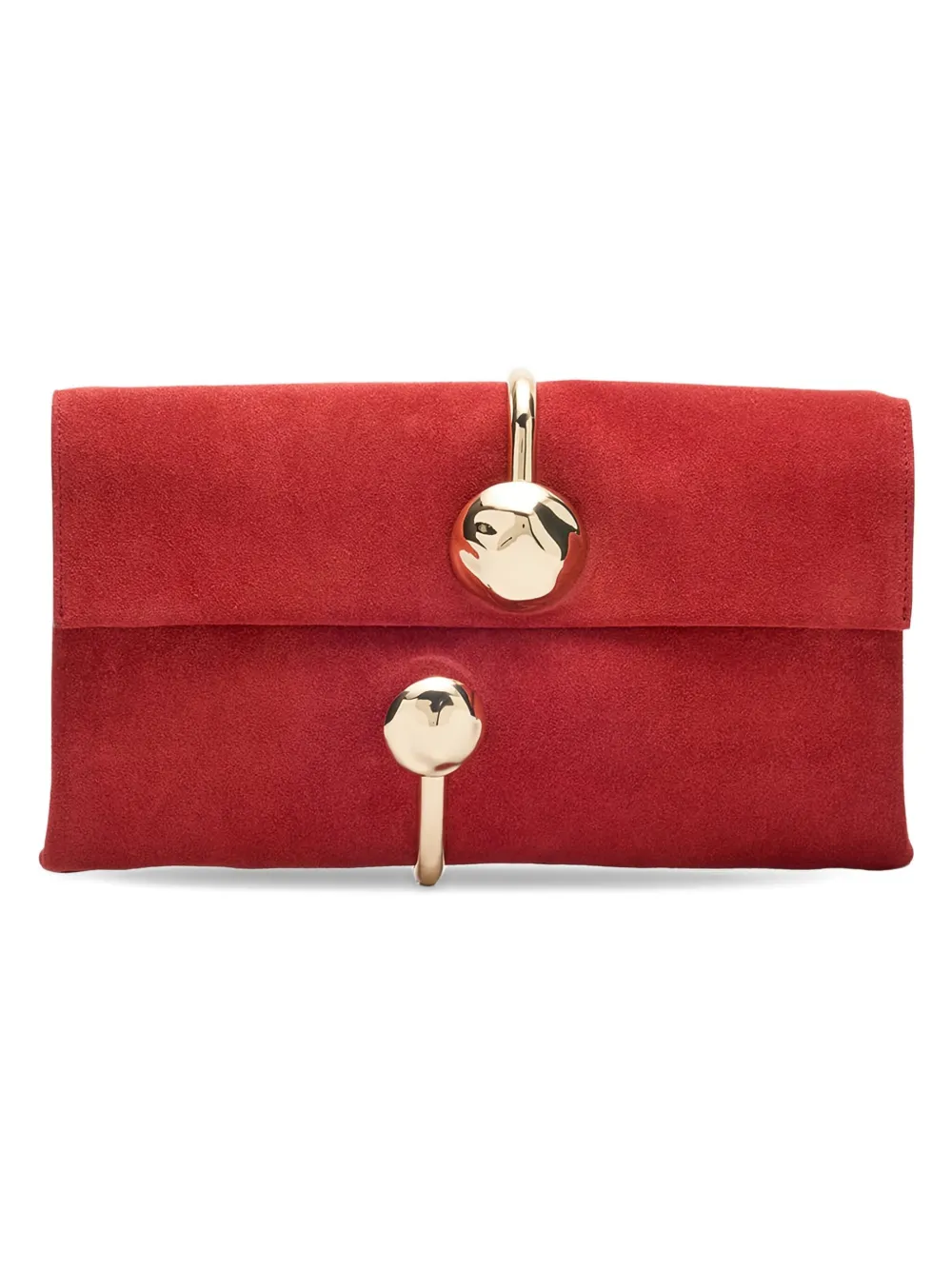 Simkhai Amaya suede clutch - Rood
