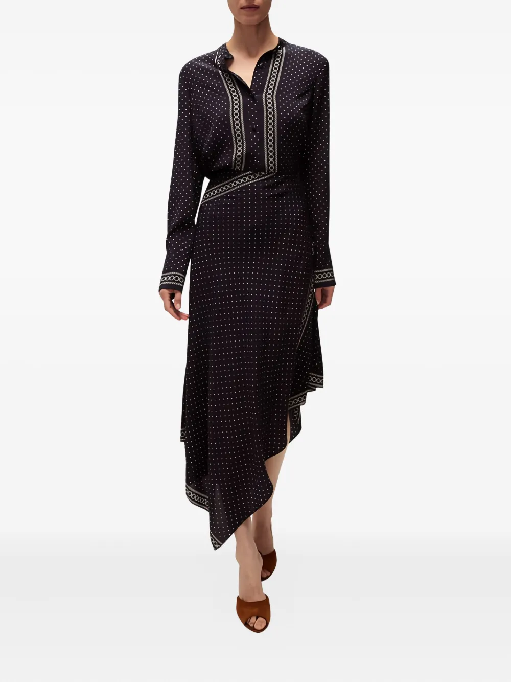 Veronica Beard Asymmetrische blouse met stippen - Blauw