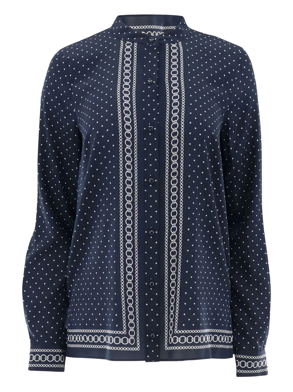 Veronica Beard Polka-dot Asymmetrical Blouse In Blue