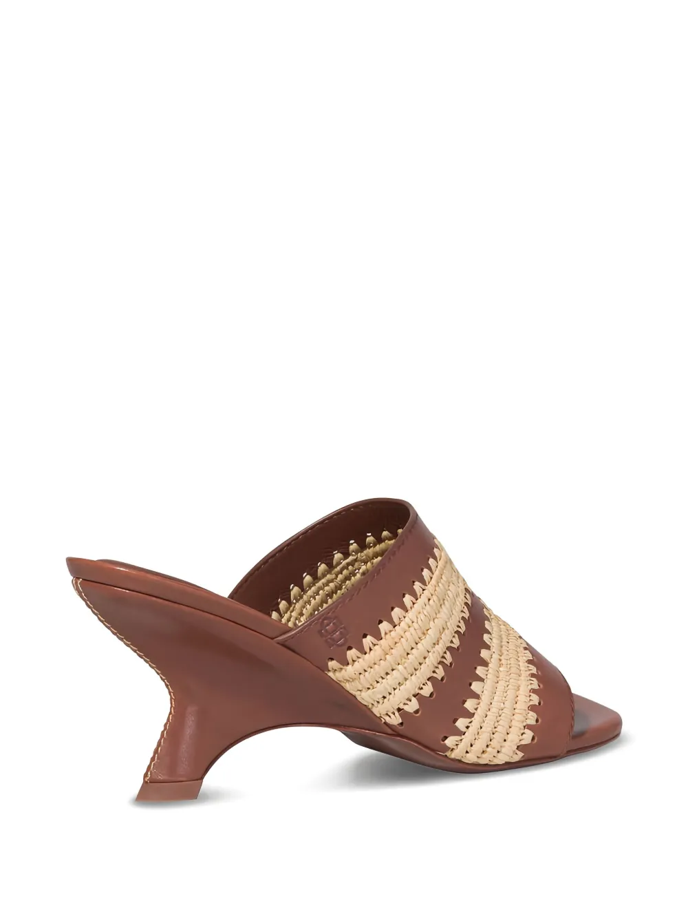 Simkhai 75mm Shadow raffia-detail wedge sandals Brown