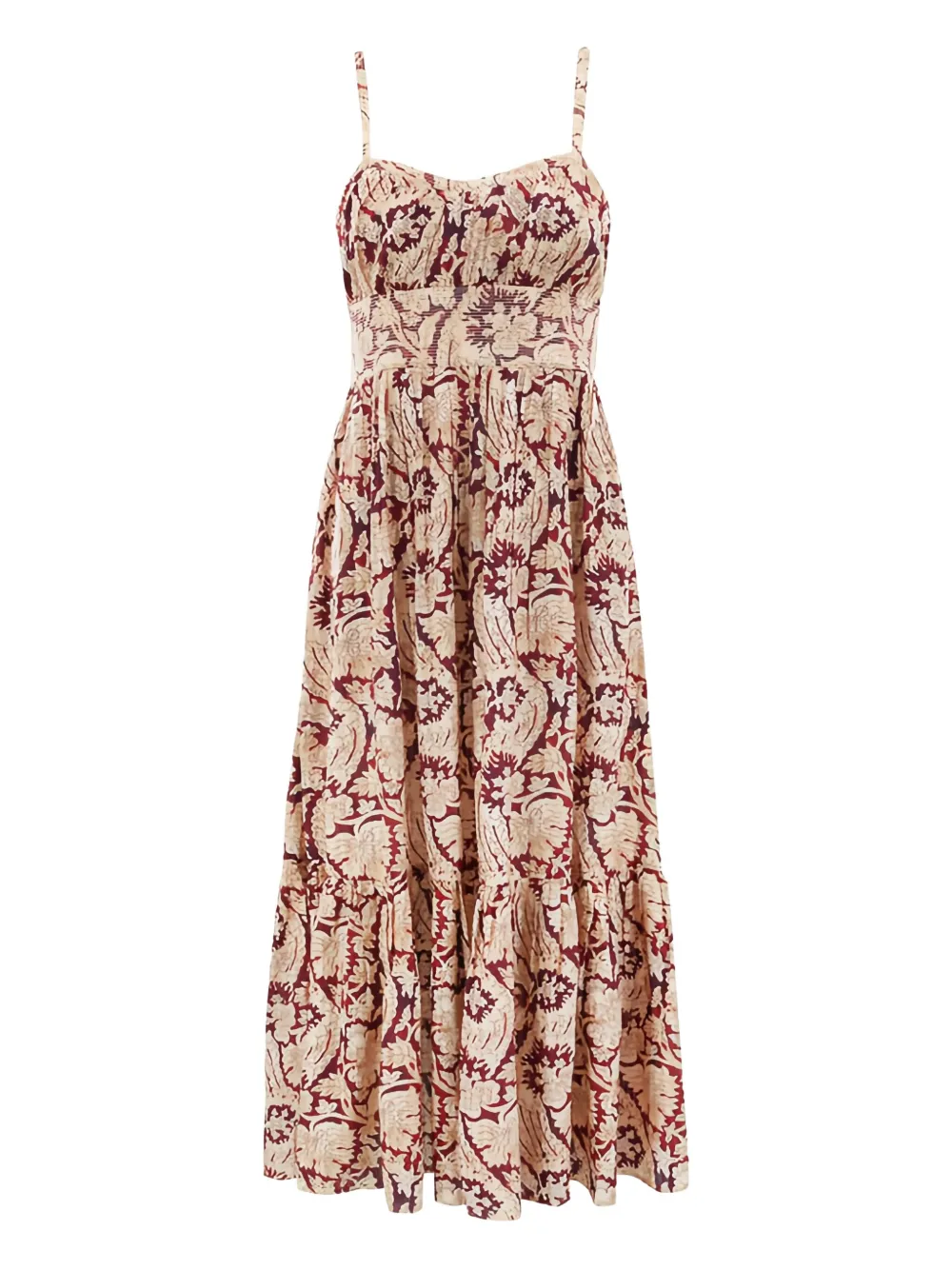 Ulla Johnson paisley print tiered midi dress | Neutrals | Image 1