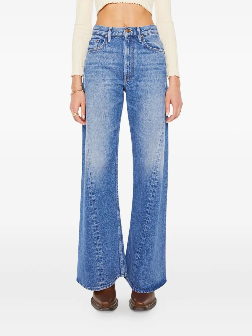 MOTHER The Lemon Twist Sneak button-fly jeans | Blue | Image 1