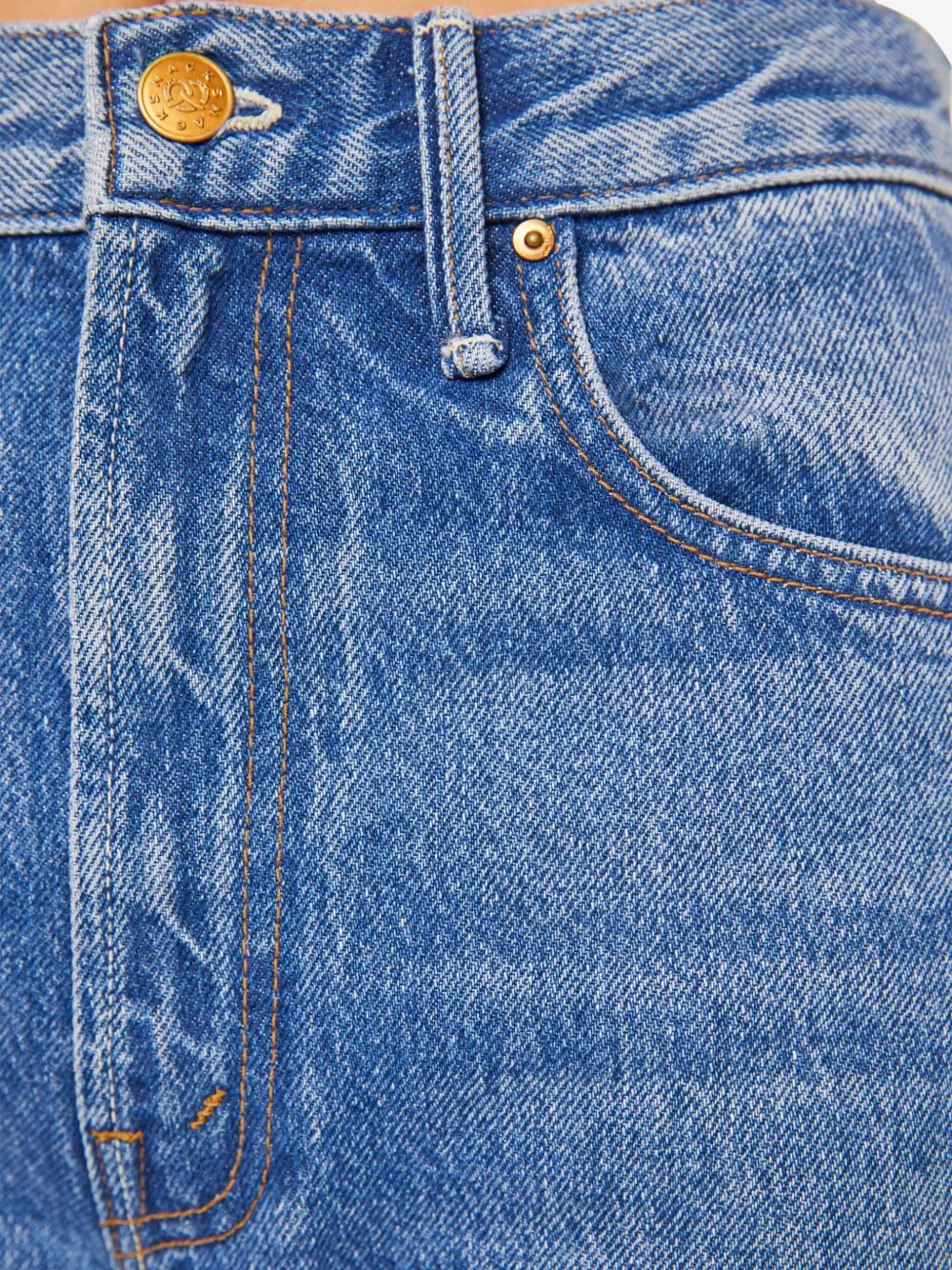 Mother The Lemon Twist Sneak Button-fly Jeans In Blue