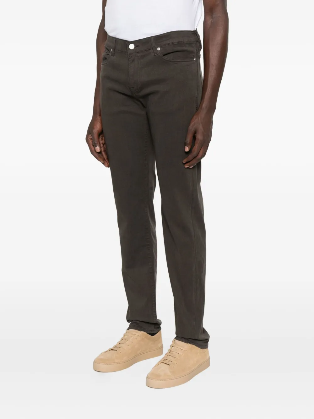 FRAME Slim-fit mid waist jeans Bruin