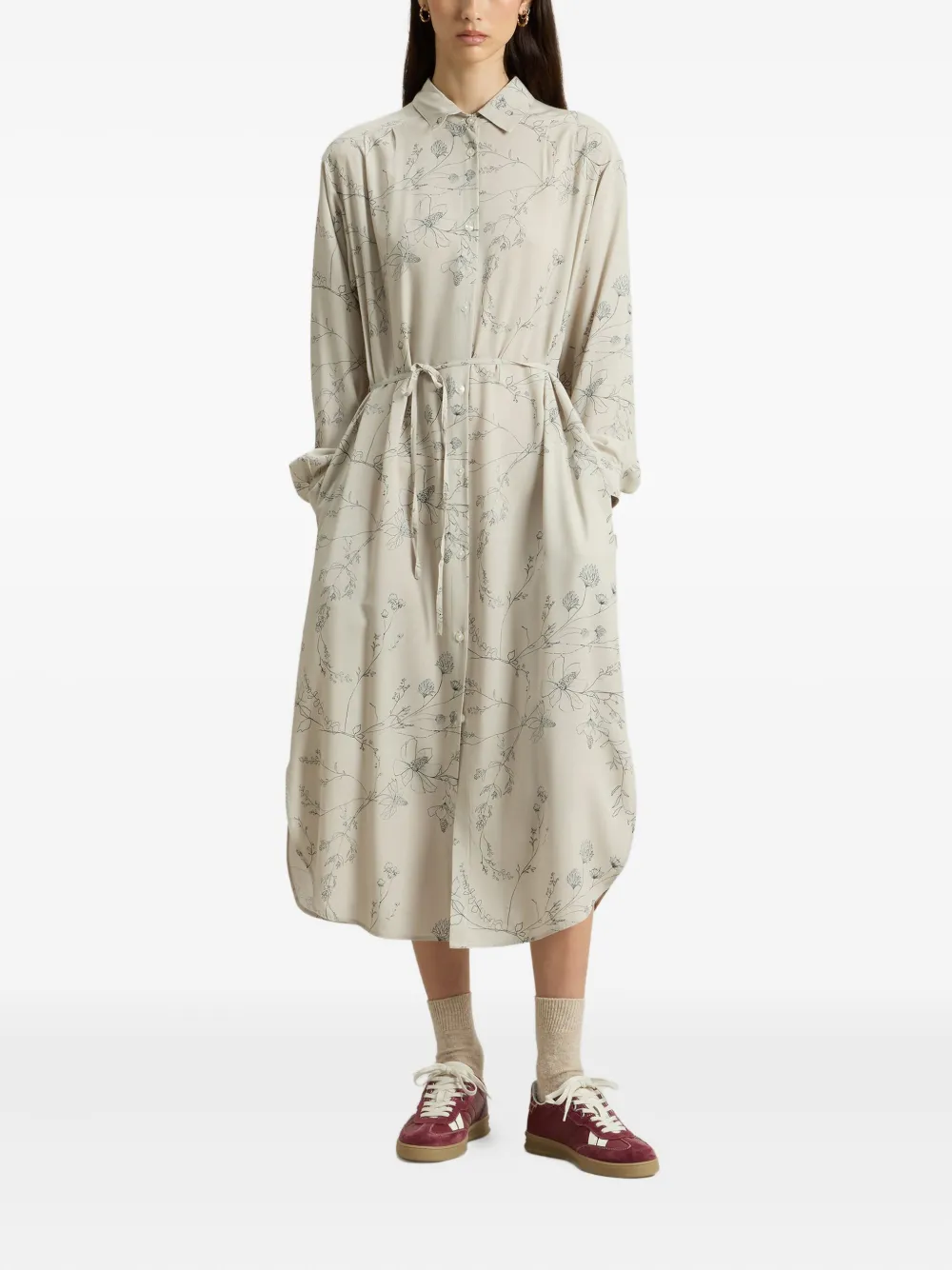 Woolrich Blousejurk met bloemenprint - Beige