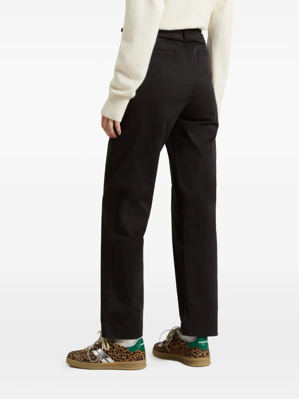Woolrich Zip-fly Canvas Trousers In Brown