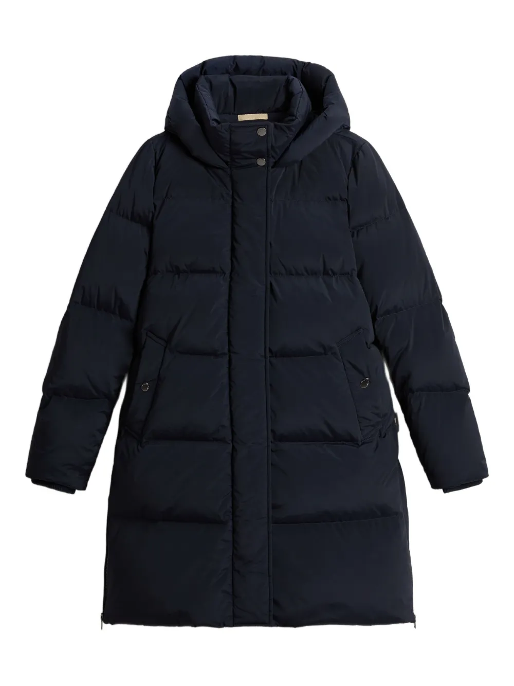 Woolrich Womens Navy Blue Quilted Down Jacket With Hood In Blue