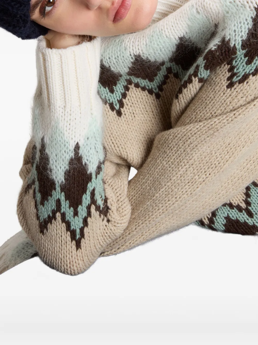 Woolrich Fair Isle Pattern Turtleneck Sweater In Neutral