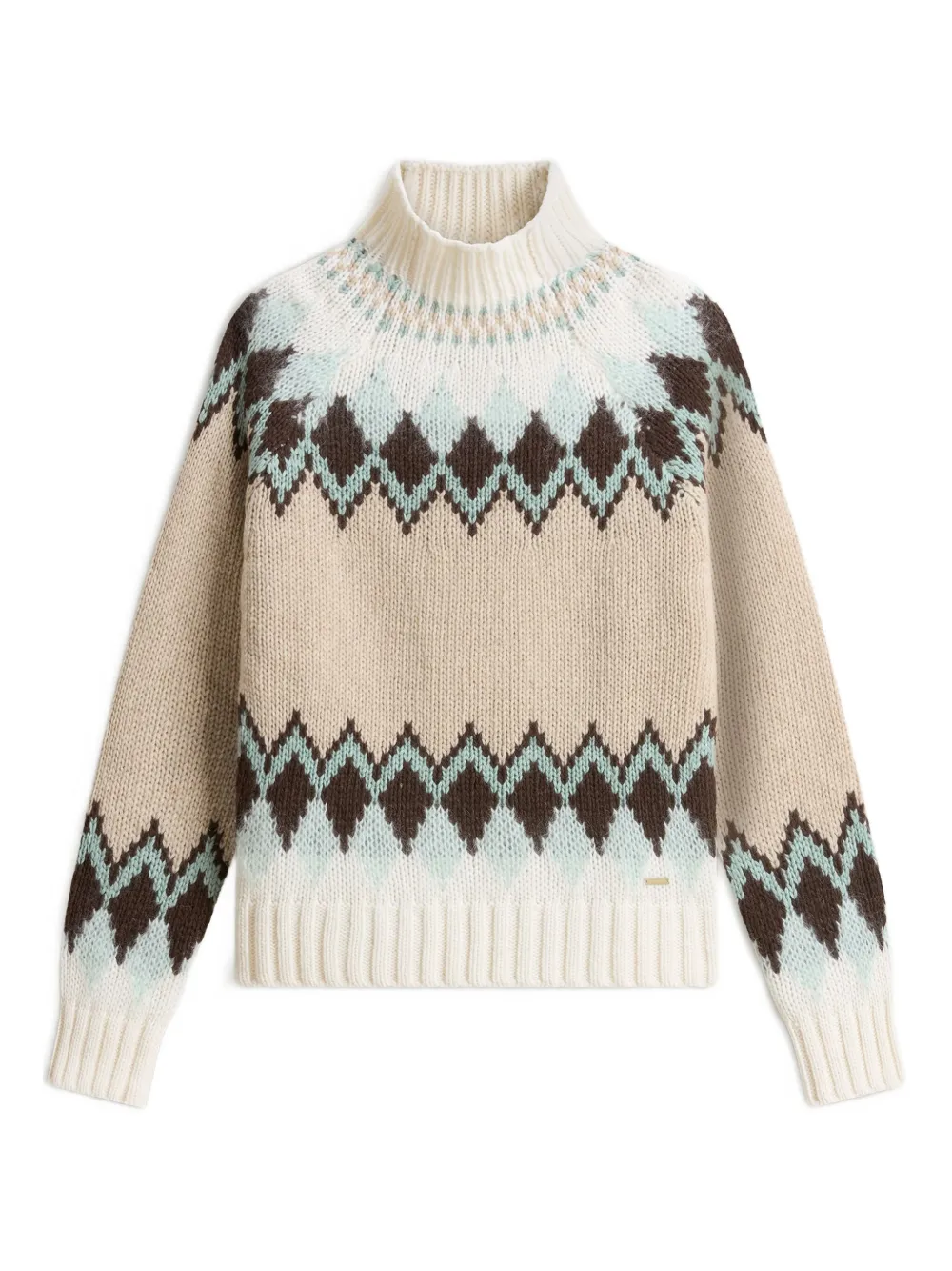 Woolrich Fair Isle Pattern Turtleneck Sweater In Neutral
