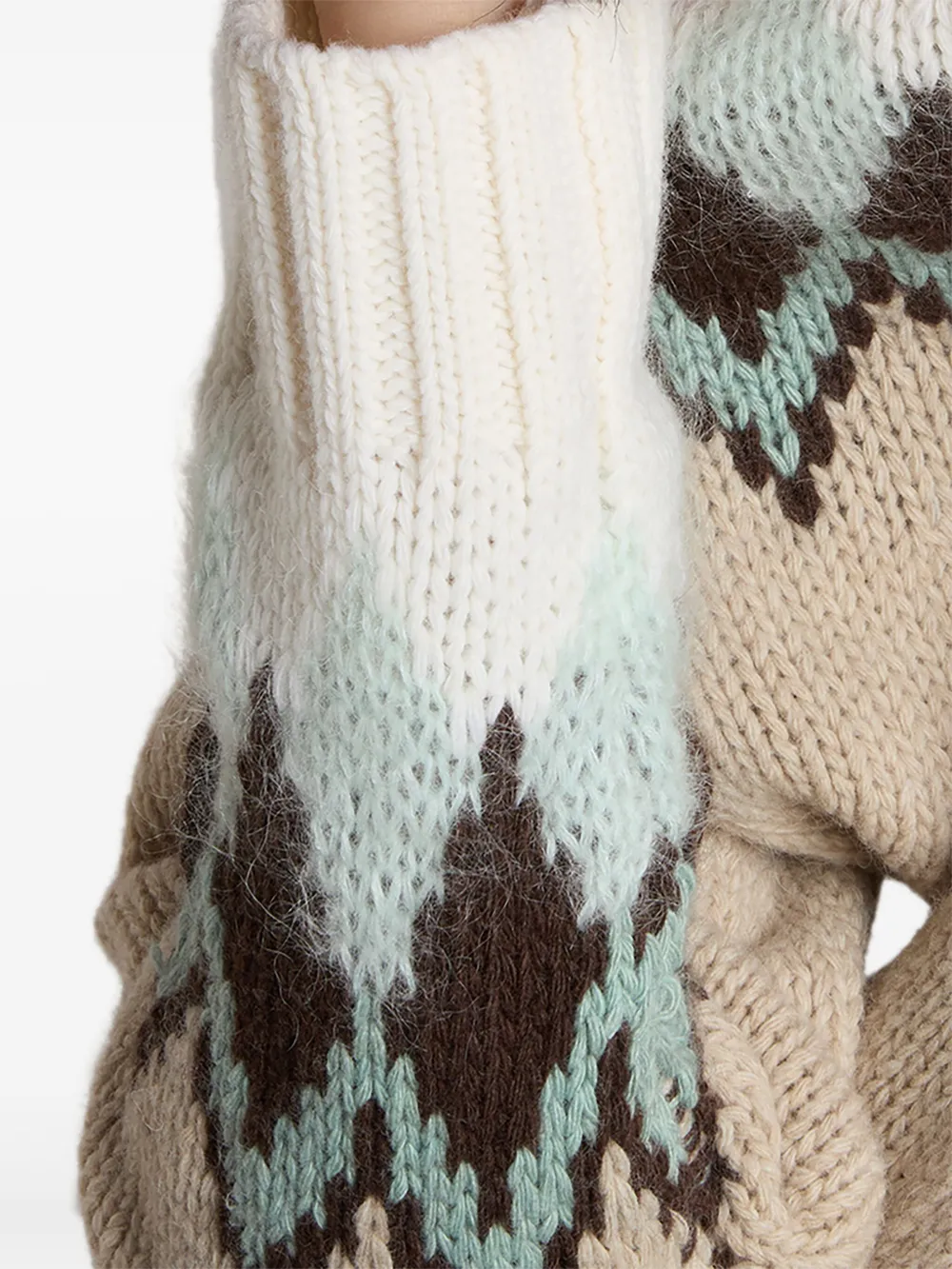 Woolrich Fair Isle sweater met col Beige