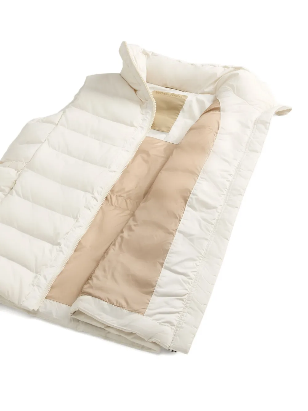 Woolrich Microfiber Padded Vest High Collar In White