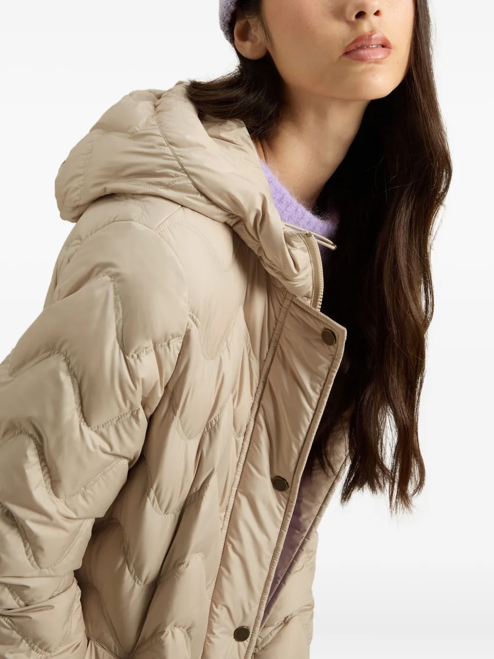 Woolrich Quilted Hooded Parka In Neutral