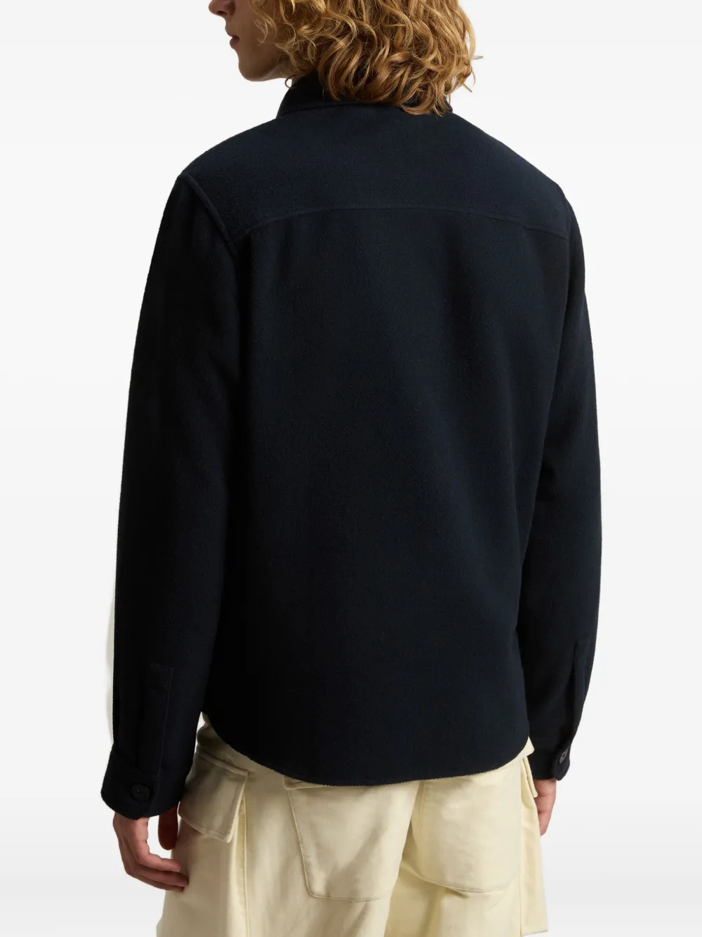 Woolrich Katoenen shirtjack met dubbele zak Blauw