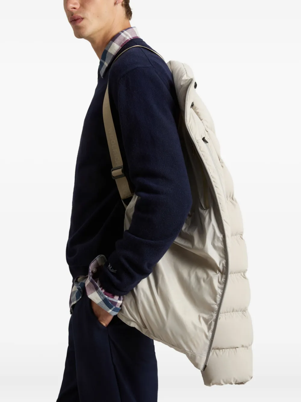 Woolrich Stretch donsjack met capuchon Grijs