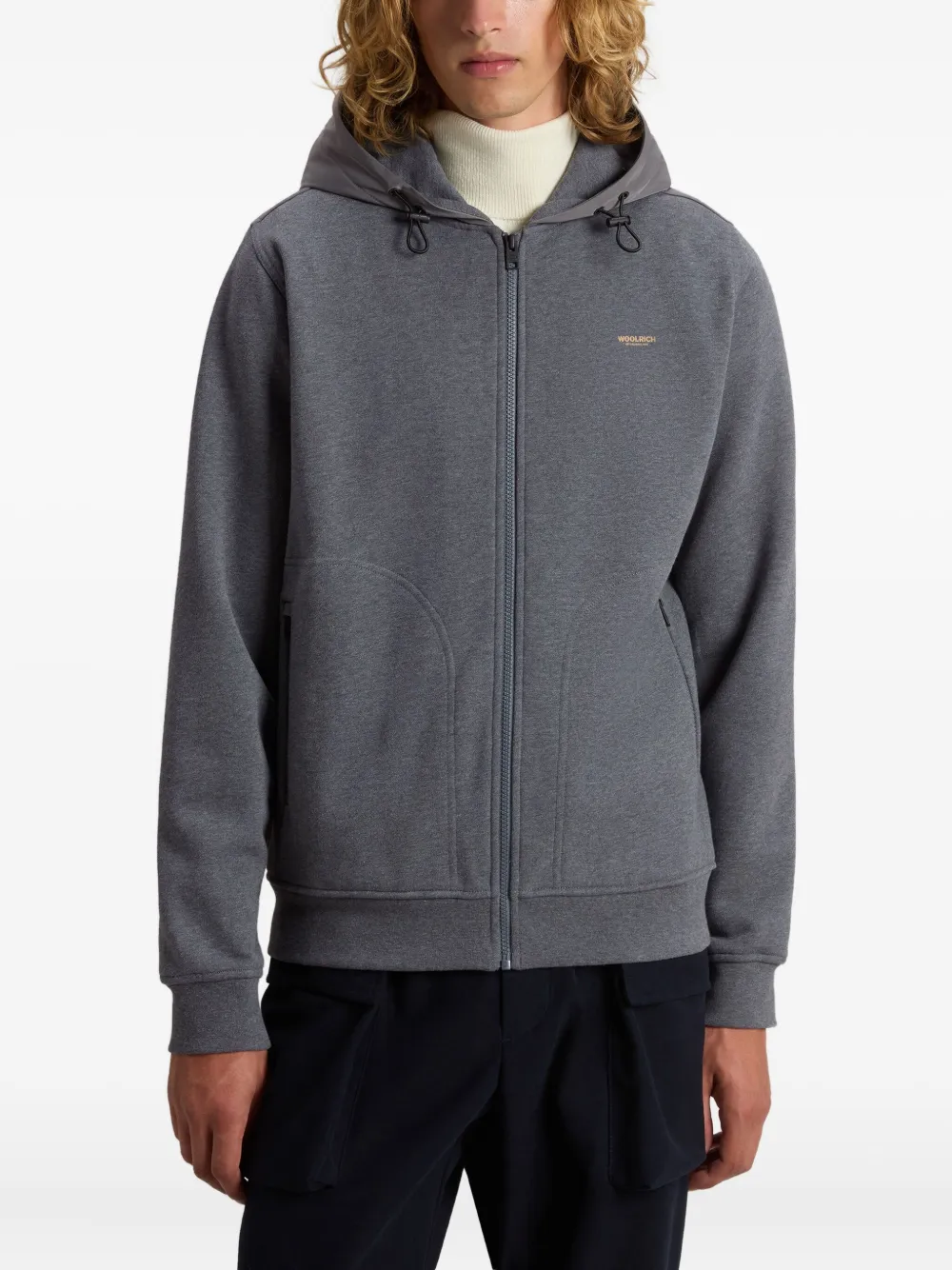 Woolrich Full-zip Hoodie In Gray