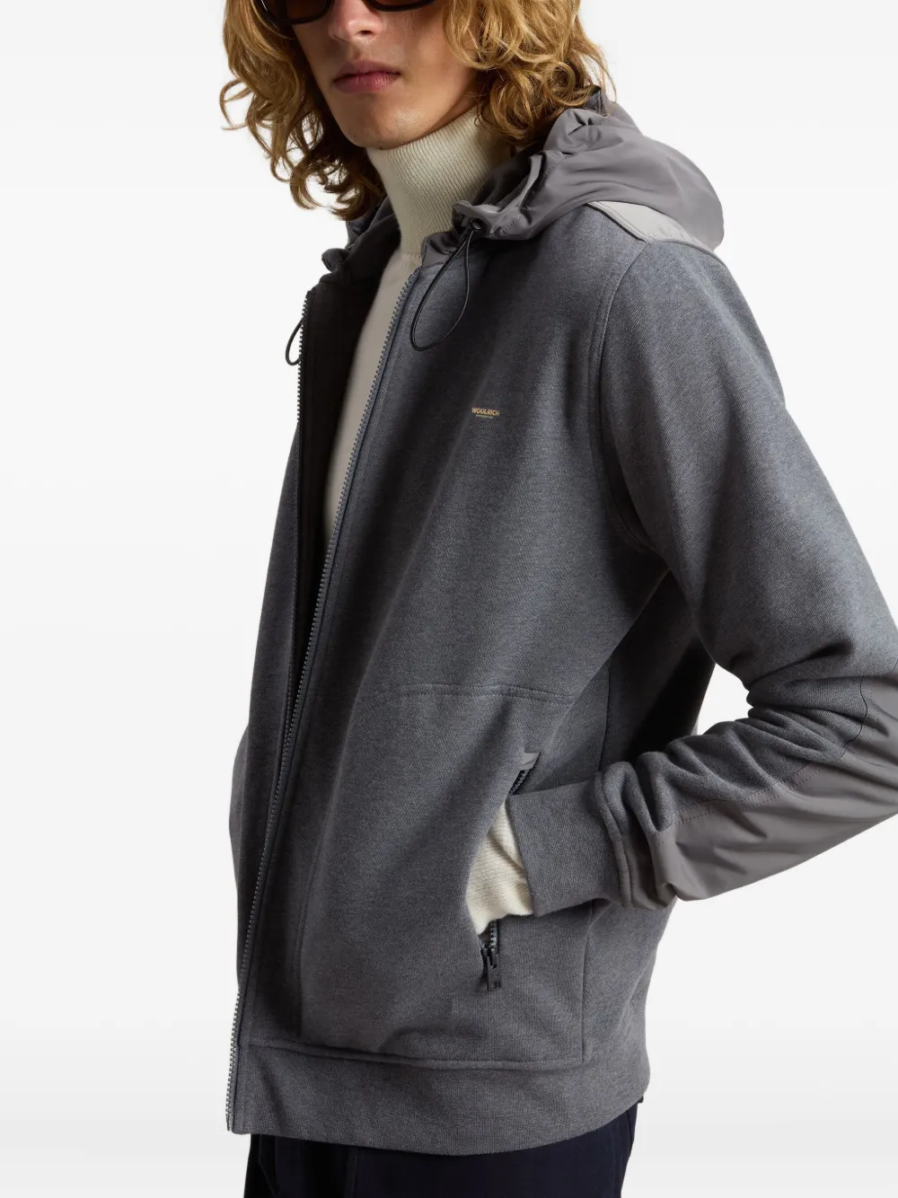 Woolrich Full-zip Hoodie In Gray