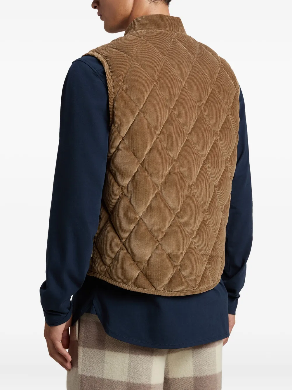 Woolrich Sleeveless Vest With Pockets In Brown