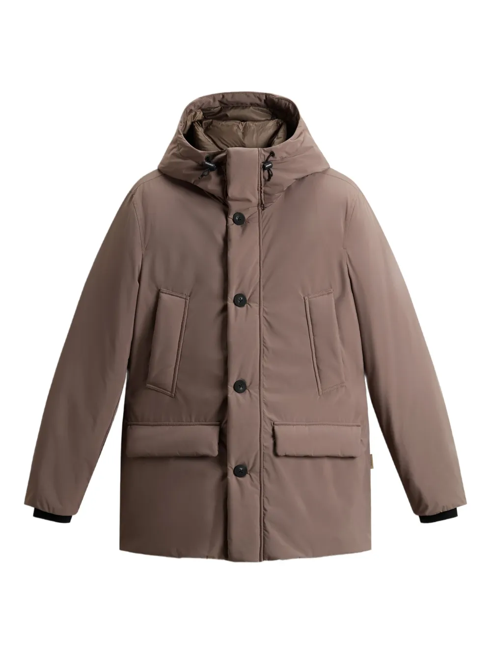Woolrich hooded button-fastening jacket | Brown | Image 1
