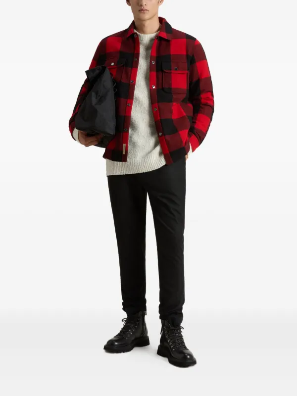 Woolrich check-pattern wool-blend Shirt Jacket | Red | FARFETCH ZA