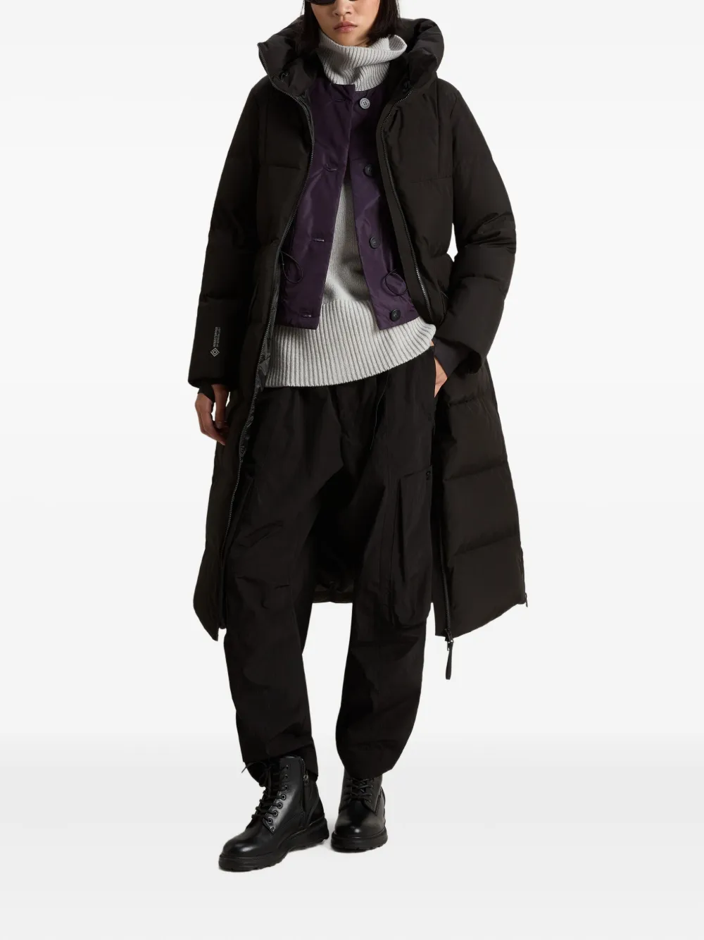 Woolrich hooded quilted coat - Zwart