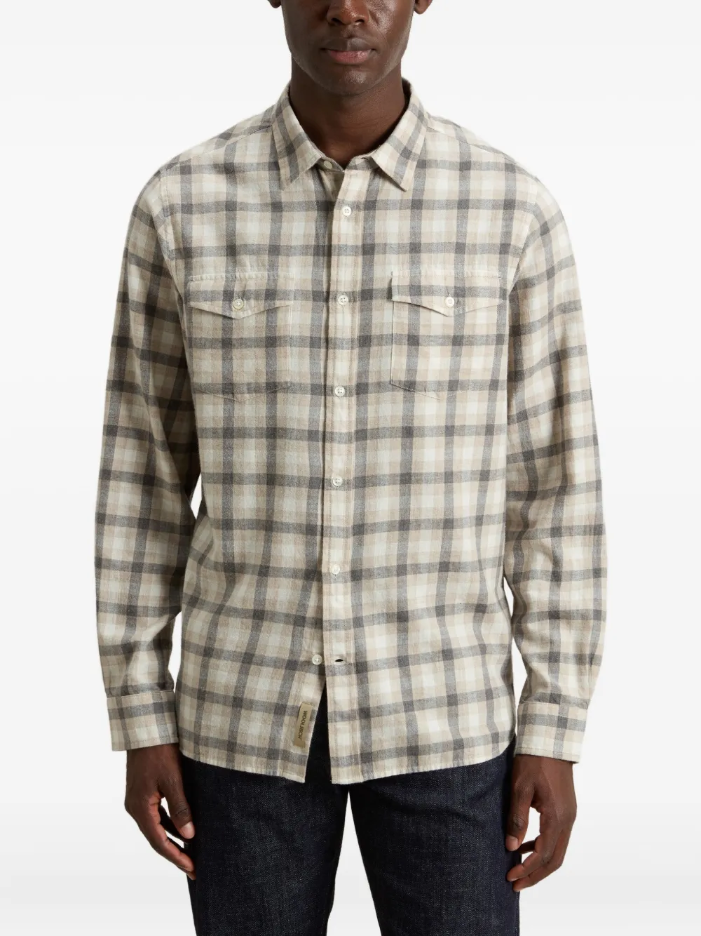 Woolrich Check-pattern Pocket Shirt In Neutral