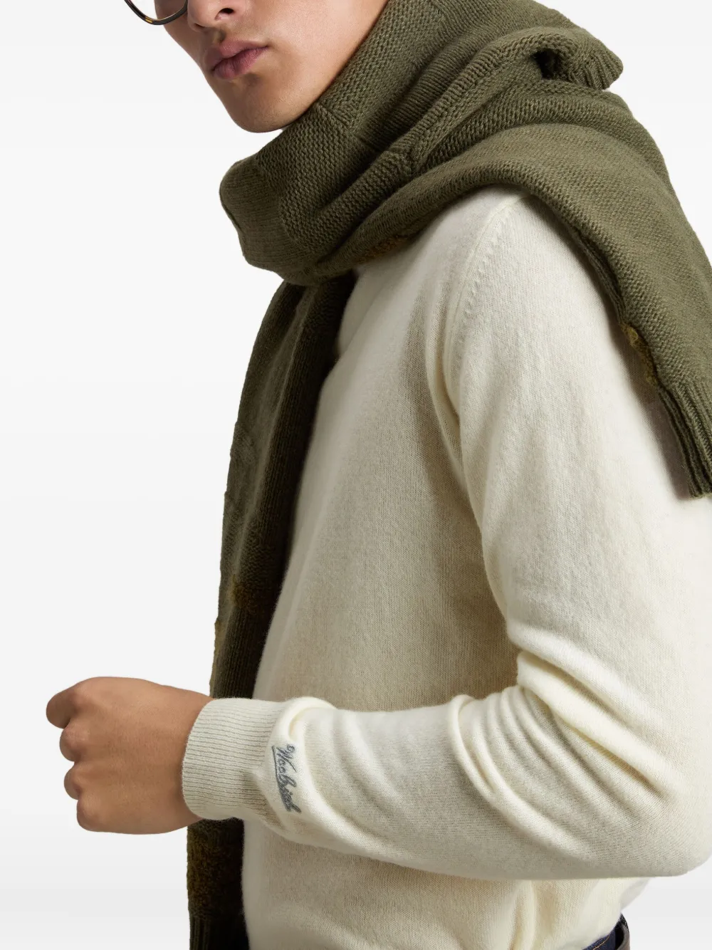 Woolrich Embroidered-logo Turtleneck Sweater In Neutral
