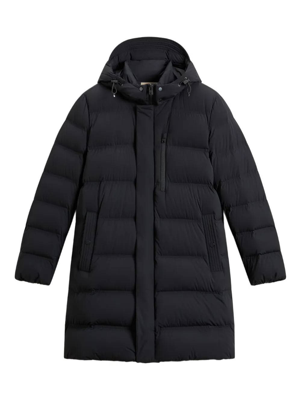 Woolrich Matt stretch hooded puffer coat Blauw