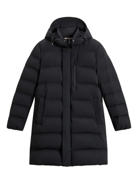 Woolrich Matt stretch hooded puffer coat