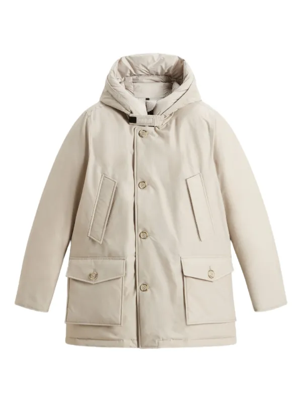 Woolrich Artic Hooded Button Parka Neutrals FARFETCH