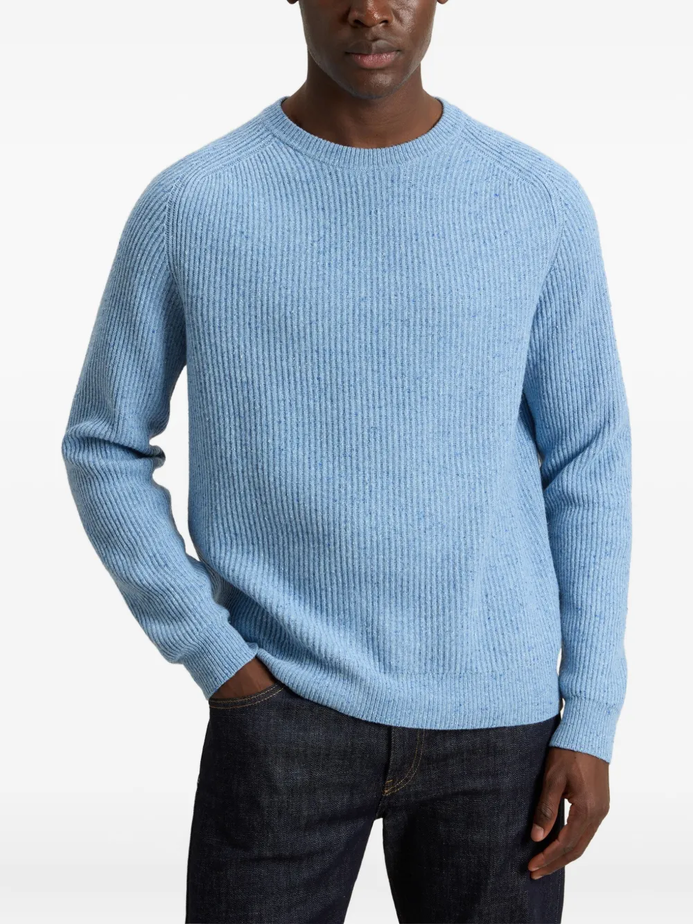 Woolrich Ribgebreide trui met ronde hals Blauw