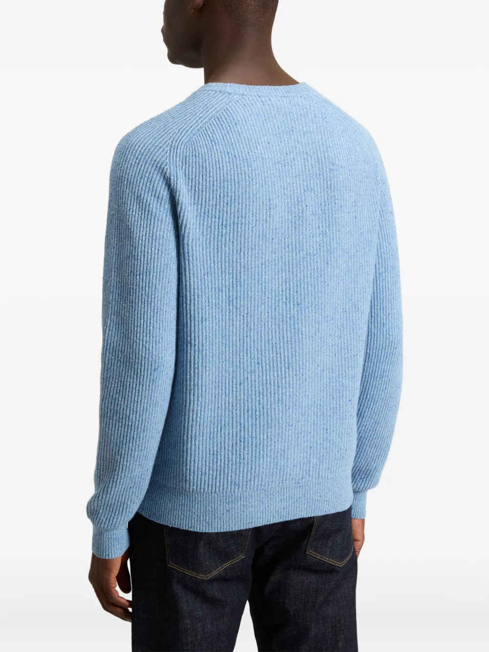 Woolrich Ribgebreide trui met ronde hals Blauw