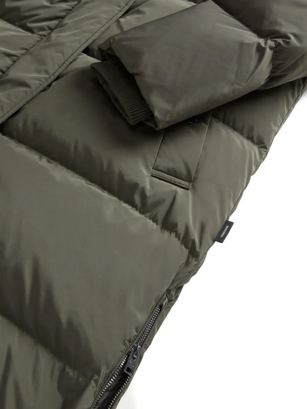Woolrich Kelly Hooded Long Parka In Green