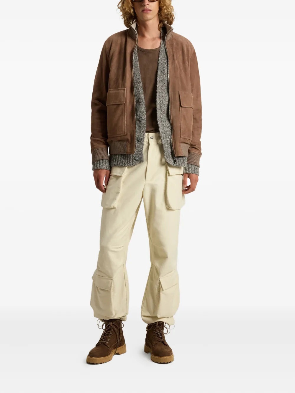 Woolrich ribbed-cuff suede bomber | Leather Jackets | Image 2