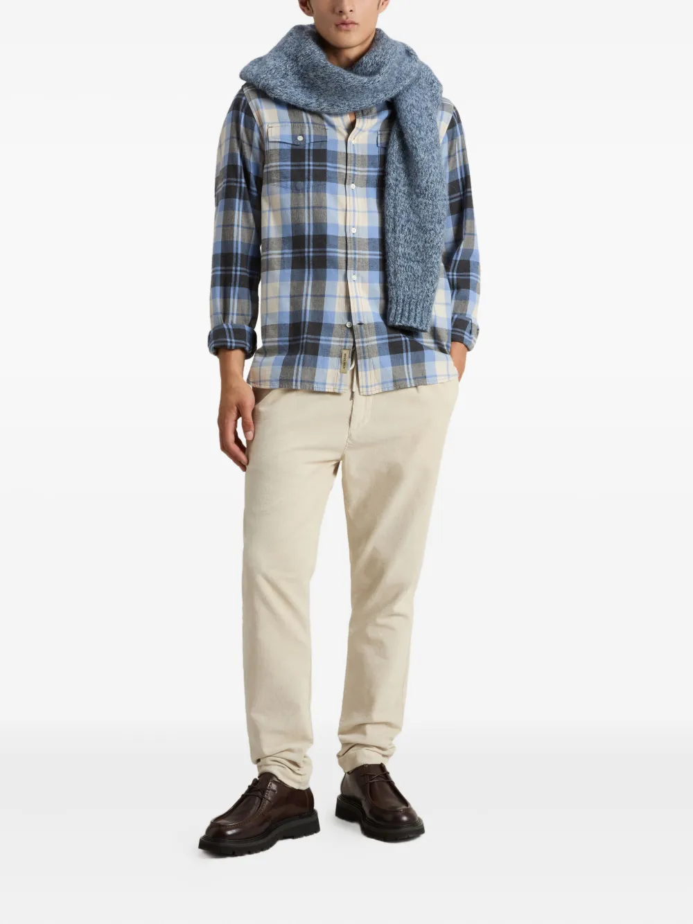Woolrich Duncan geruit overhemd met zak - Blauw