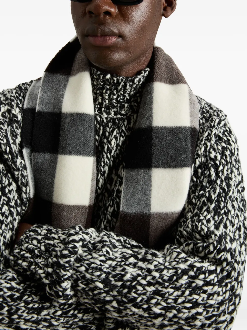 Woolrich High-neck Speckled Wool Sweater In Black
