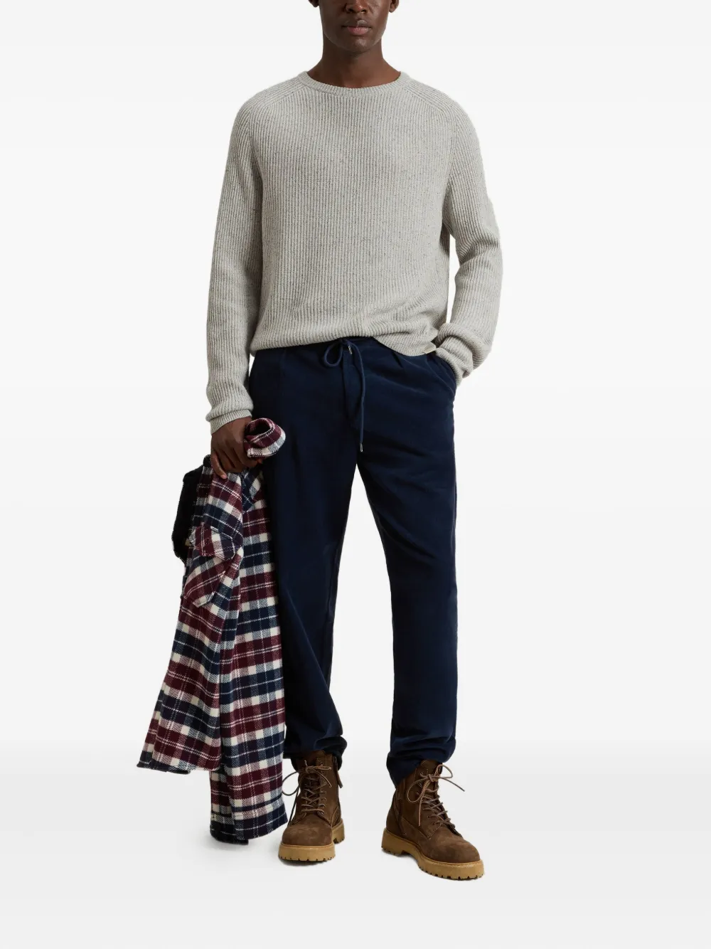 Woolrich Geribbelde sweater met ronde hals - Grijs