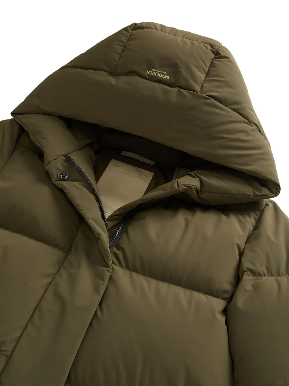 Woolrich Gewatteerde jas met capuchon met ritssluiting Groen