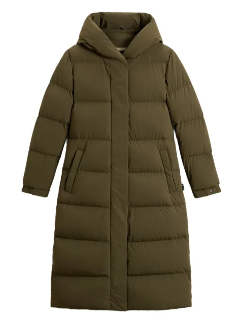 Woolrich hooded quilted zip-fastening coat