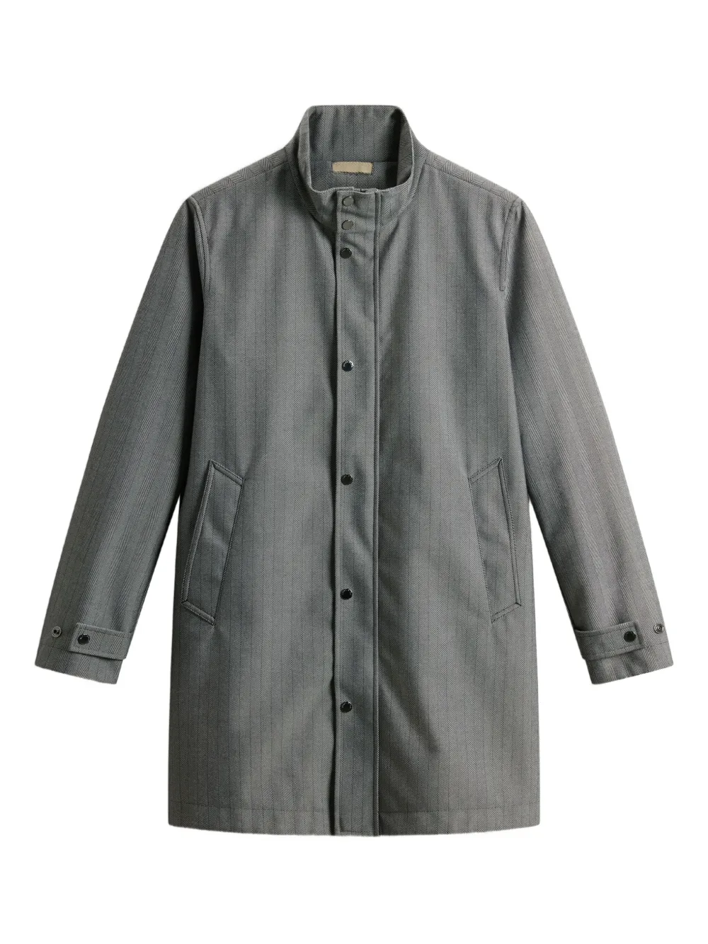 Woolrich Herringbone-pattern Coat In Gray