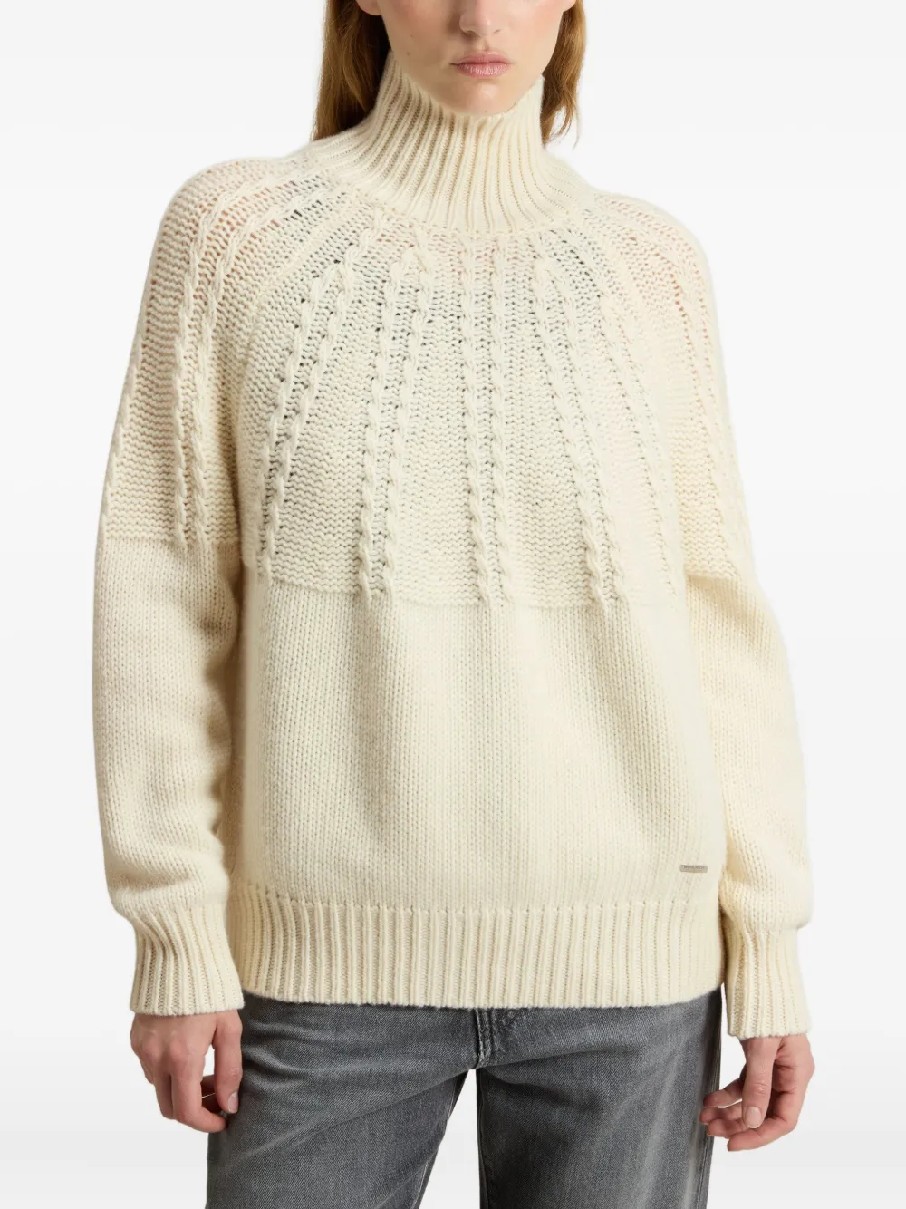 Woolrich cable-knit turtleneck sweater Wit