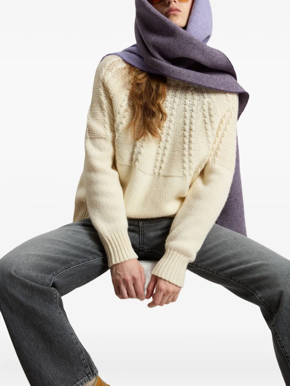 Woolrich cable-knit turtleneck sweater Wit