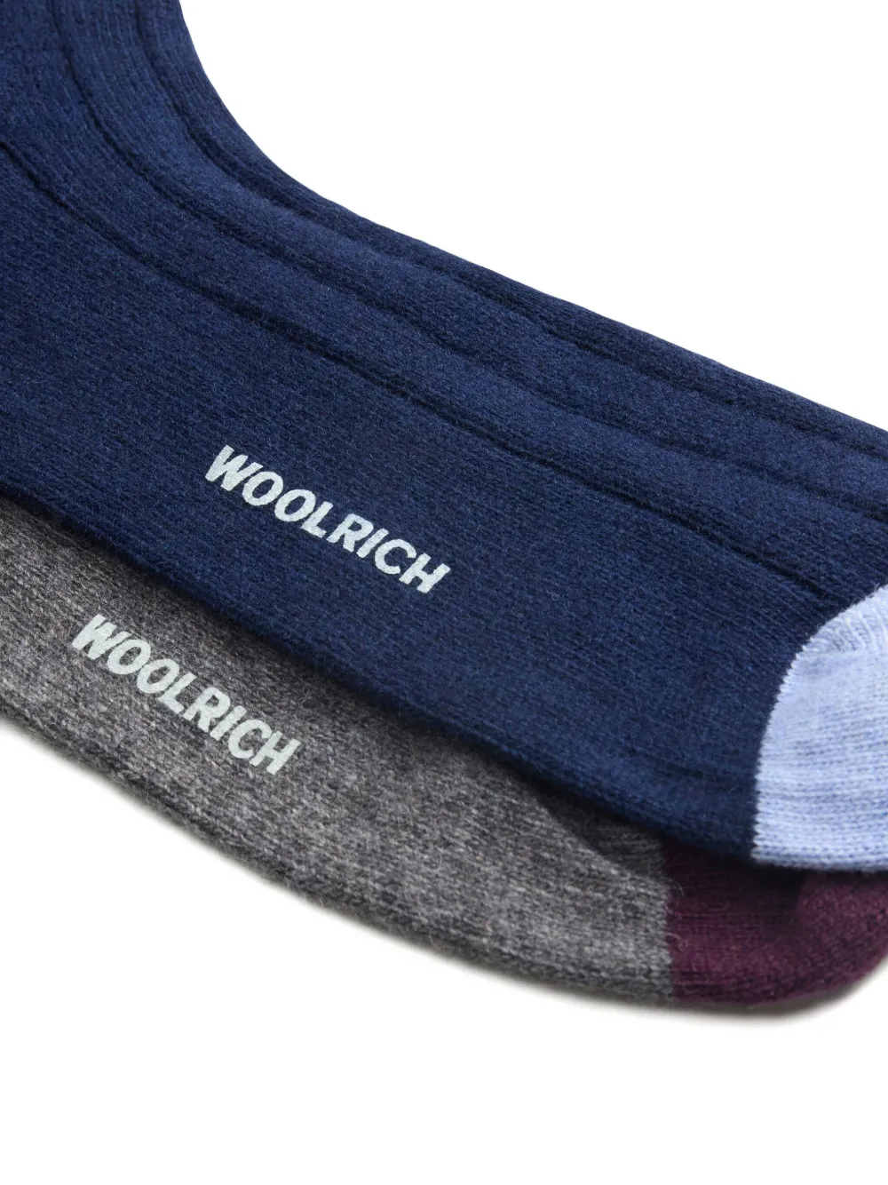 Woolrich Ribbed Wool Socks (pack Of Two) In Blue