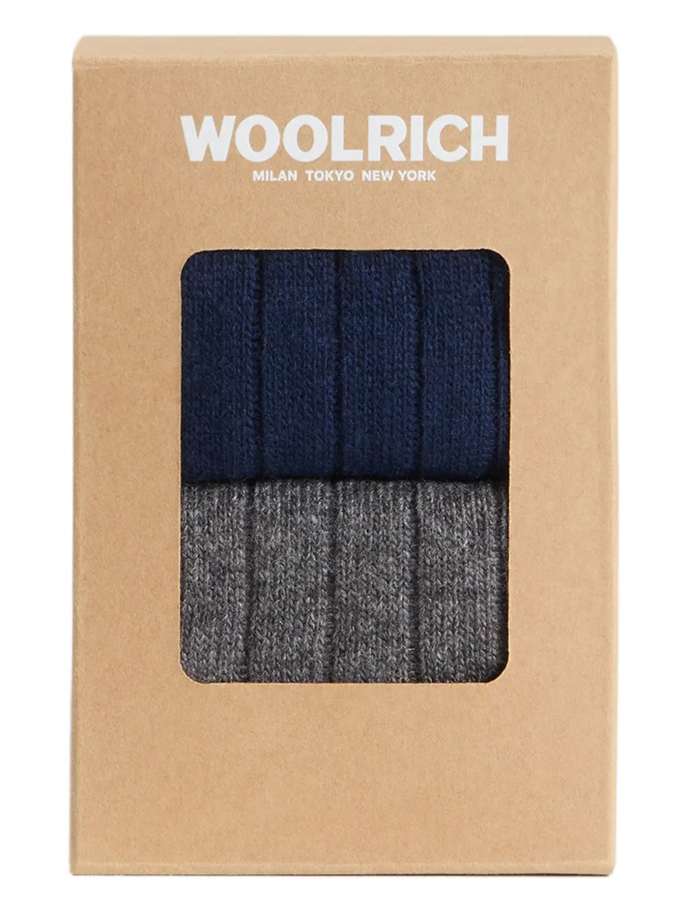 Woolrich Ribbed Wool Socks (pack Of Two) In Blue