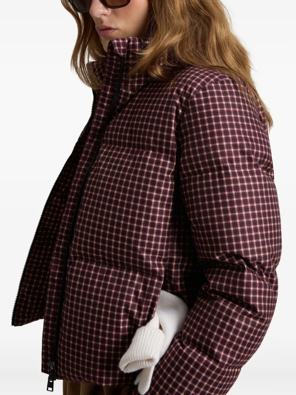 Woolrich Geruit jack met rits Rood