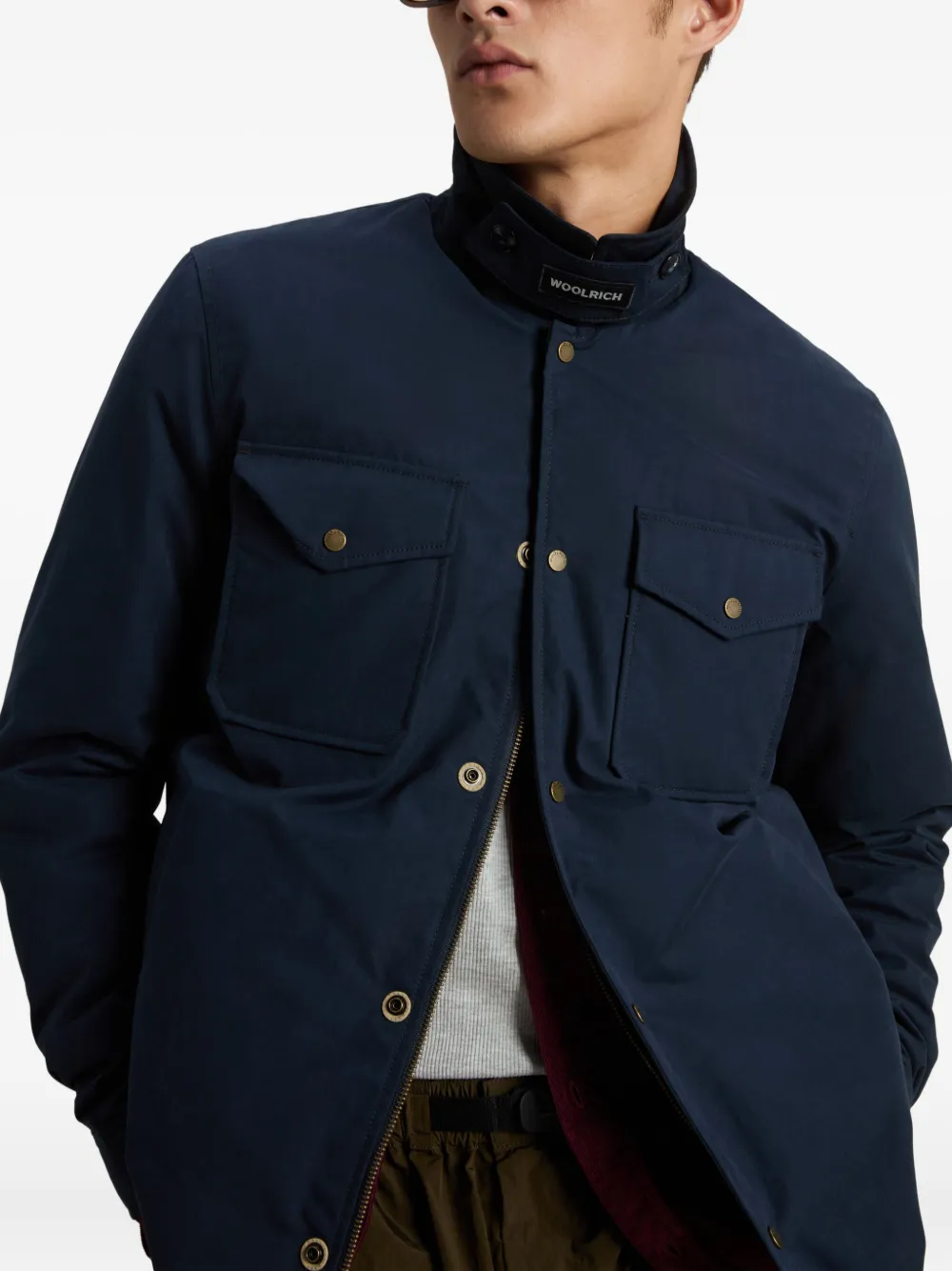 Woolrich Alaskan shirtjack met klepzak Blauw